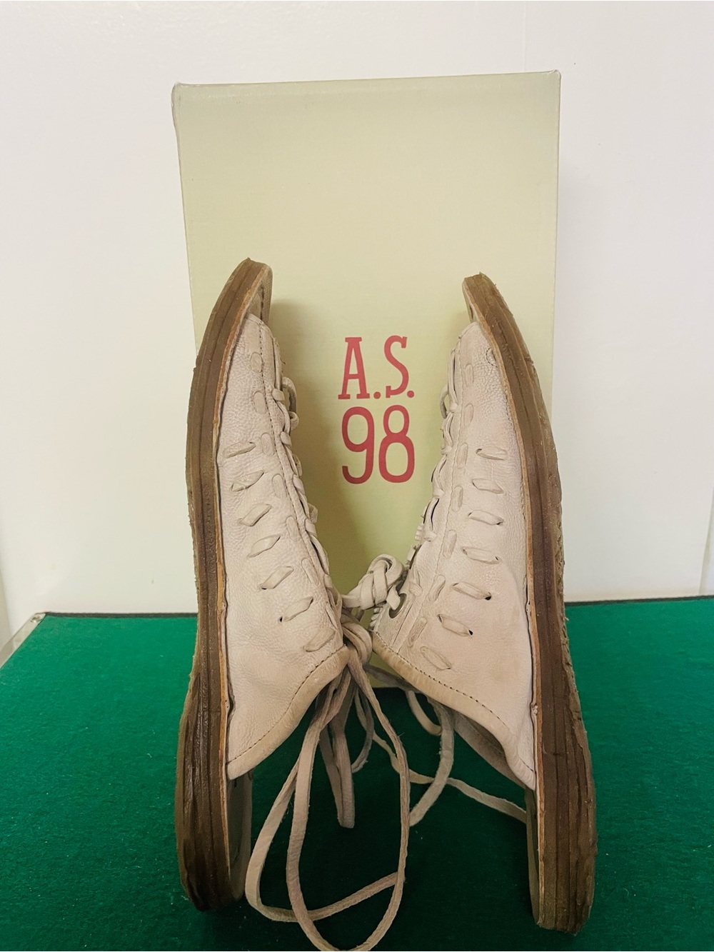 A.S.98 Leather Regis Lace-up Sandal, size EU 39 / U.S. 8.5